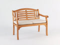 Banc de jardin - bois-tissu - 128x60x89 cm - brun clair-beige - style moderne