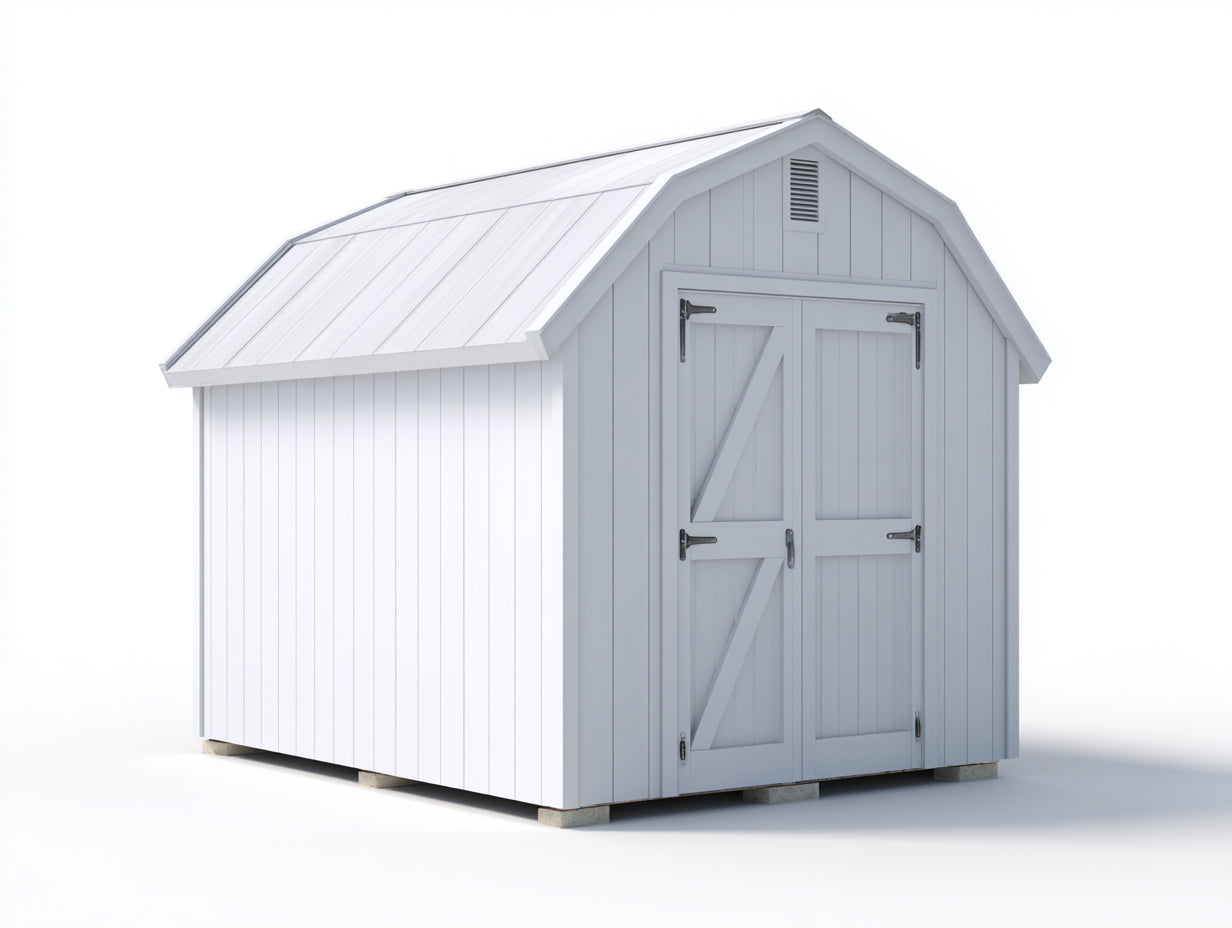 Abri de jardin - bois - 324x244x252 cm - blanc - style grange