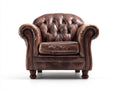 Fauteuil - similicuir - 108x93x82 cm - marron - style chesterfield
