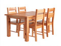 Salon de jardin repas - Bois - 150x90x76 cm - Pin clair - Campagne