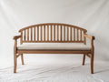 Banc de jardin - bois-tissu - 164x65x92 cm - brun clair-beige - style contemporain