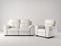 Ensemble de canapés - Cuir synthétique - 200x93x100 cm - Blanc crème - Relax moderne