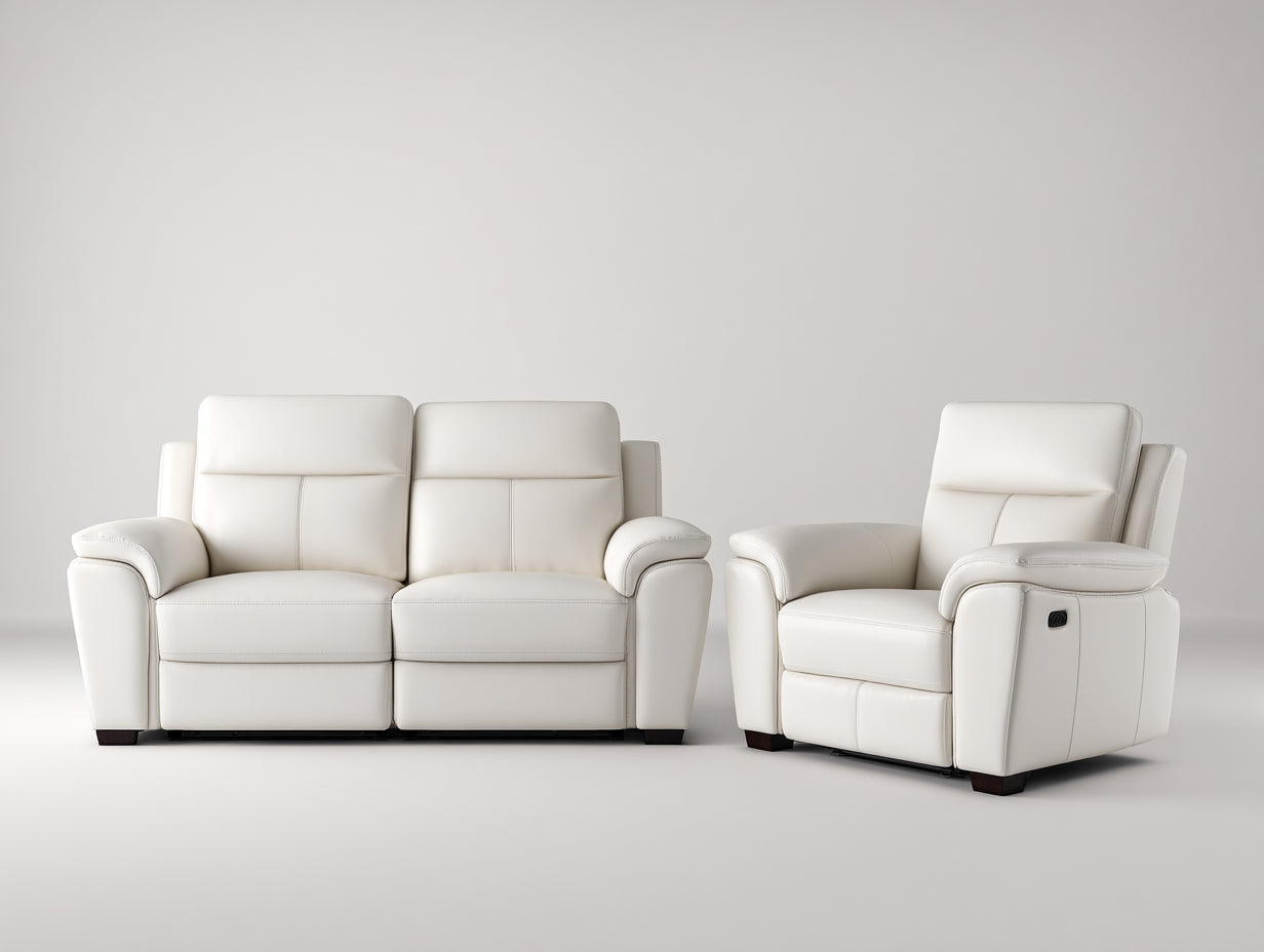 Ensemble de canapés - Cuir synthétique - 200x93x100 cm - Blanc crème - Relax moderne
