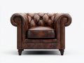 Fauteuil - similicuir - 112x94x80 cm - marron - style chesterfield