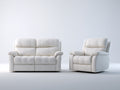 Ensemble de canapés - Cuir synthétique - 202x94x101 cm - Blanc ivoire - Relax moderne