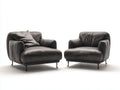 Ensemble de canapés - Similicuir - 108x96x78 cm - Noir vieilli - Style lounge vintage