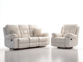 Ensemble de canapés - Similicuir - 214x98x103 cm - Blanc ivoire - Style relaxation familial