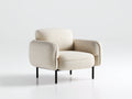 Fauteuil - tissu - 96x86x76 cm - beige-noir - design moderne