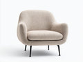 Fauteuil - tissu - 88x78x82 cm - beige-noir - style contemporain