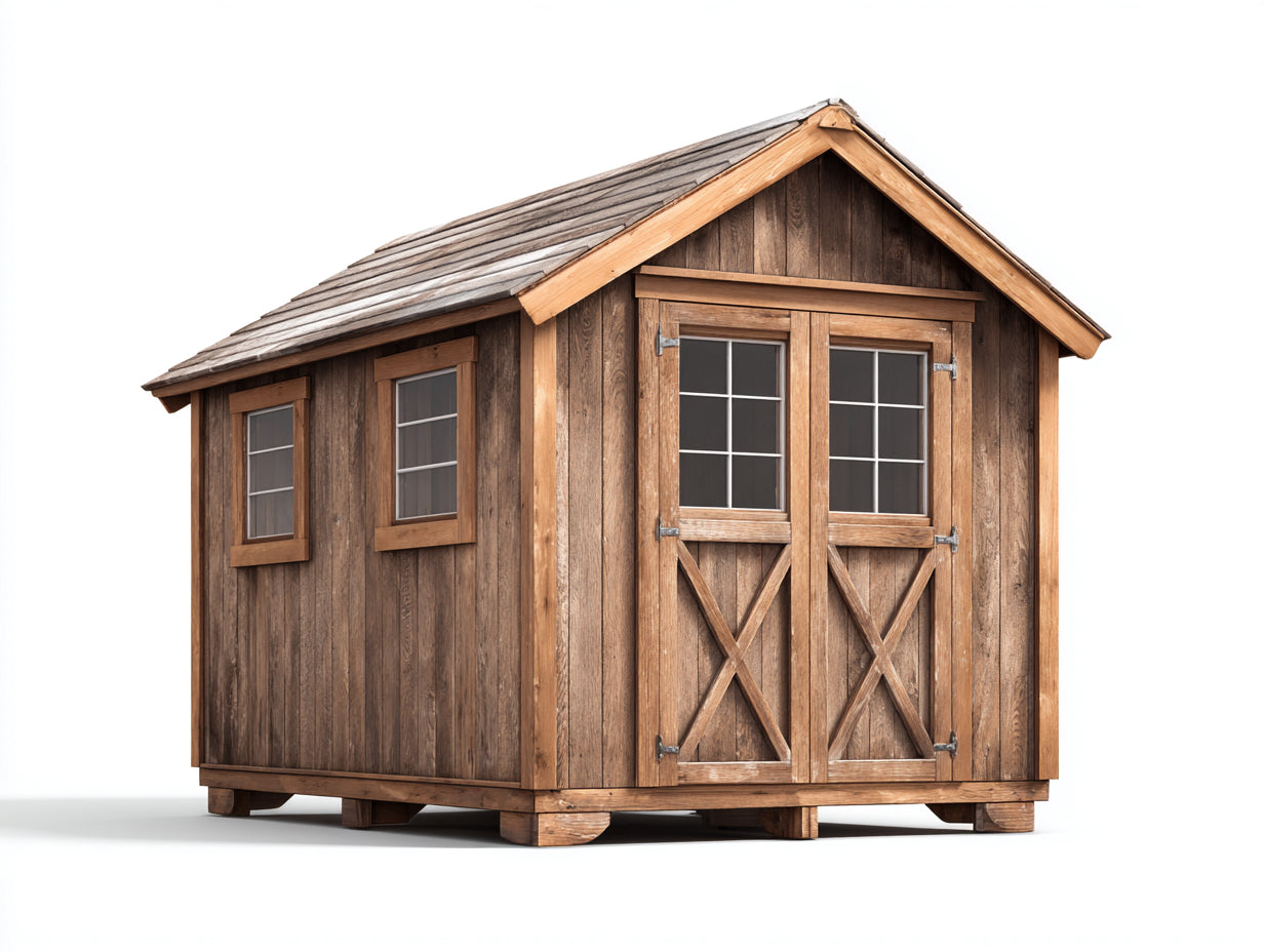 Abri de jardin - bois - 272x214x236 cm - brun moyen - style campagne