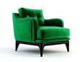 Fauteuil - velours - 112x92x86 cm - vert-noir - design moderne