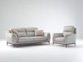 Ensemble de canapés - Cuir synthétique - 178x96x92 cm - Gris clair - Style moderne