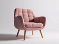 Fauteuil - tissu - 90x82x84 cm - rose-marron - style scandinave