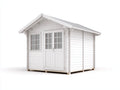 Abri de jardin - bois - 298x238x244 cm - blanc - style chalet