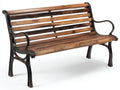 Banc de jardin - bois - 146x63x88 cm - brun foncé-brun clair - style traditionnel