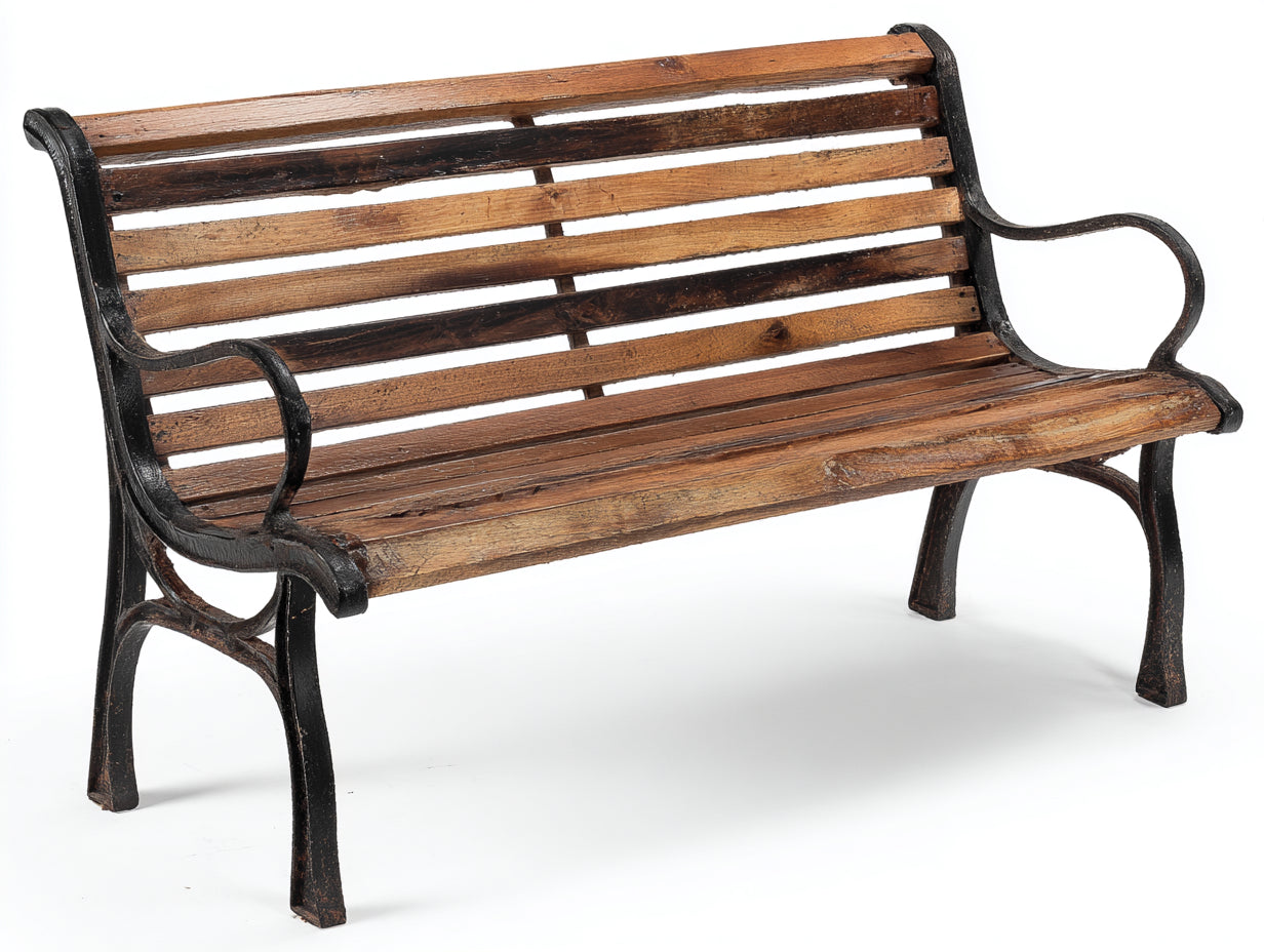 Banc de jardin - bois - 146x63x88 cm - brun foncé-brun clair - style traditionnel