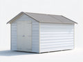 Abri de jardin - métal - 356x214x226 cm - blanc-gris - style contemporain