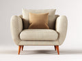 Fauteuil - tissu - 112x90x88 cm - beige-marron - design moderne