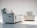 Ensemble de canapés - Cuir synthétique - 172x101x103 cm - Blanc cassé - Style contemporain