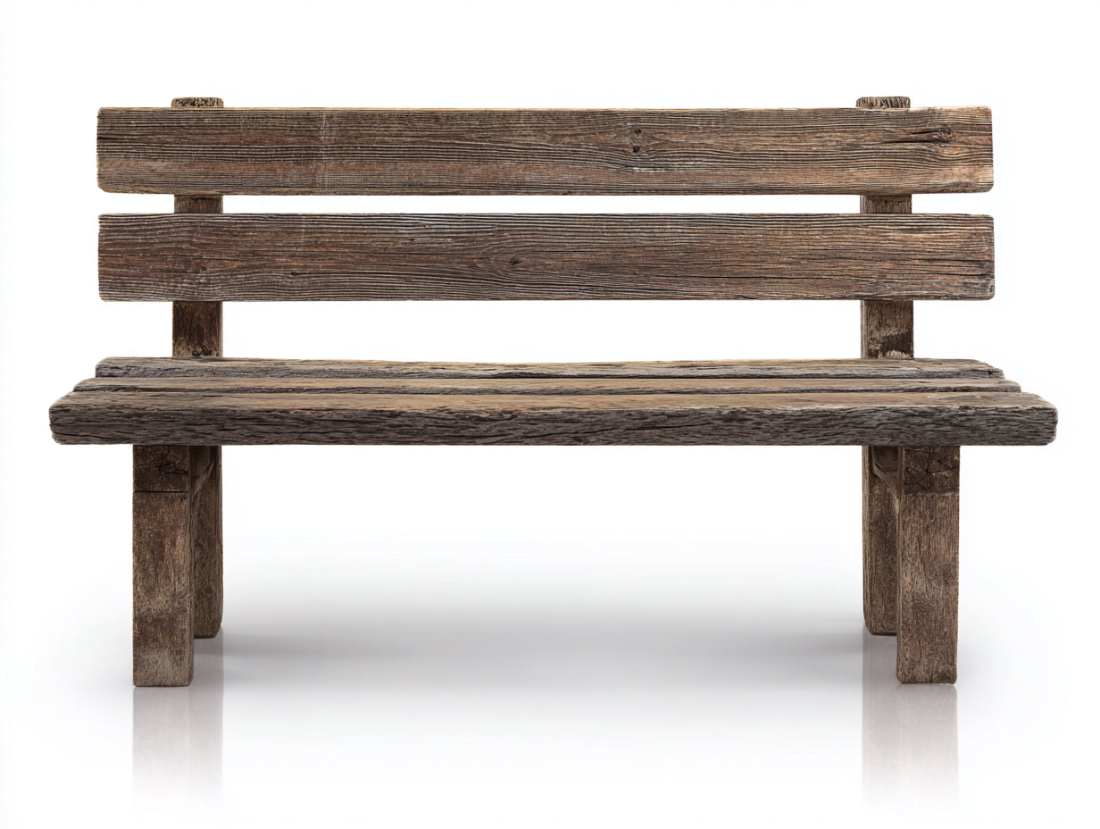 Banc de jardin - bois massif - 122x56x84 cm - brun - style rustique