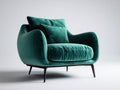 Fauteuil - tissu - 118x92x82 cm - vert émeraude-noir - design moderne