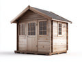 Abri de jardin - bois - 286x224x238 cm - brun clair - style chalet