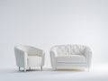 Ensemble de canapés - Similicuir - 158x86x79 cm - Blanc - Style classique élégant