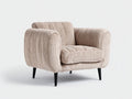 Fauteuil - velours-métal - 102x88x78 cm - beige-noir - style moderne