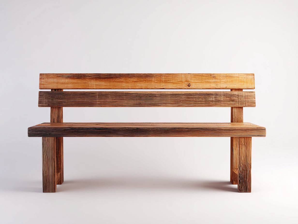 Banc de jardin - bois massif - 125x54x83 cm - brun - style rustique