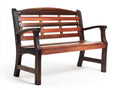 Banc de jardin - bois - 136x59x90 cm - brun foncé-brun rouge - style traditionnel