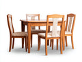 Salon de jardin repas - Bois - Tissu - 138x82x76 cm - Chêne clair-Beige - Classique