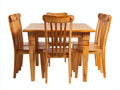 Salon de jardin repas - Bois - 160x90x76 cm - Naturel - Classique