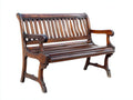 Banc de jardin - bois - 152x62x91 cm - brun foncé - style classique