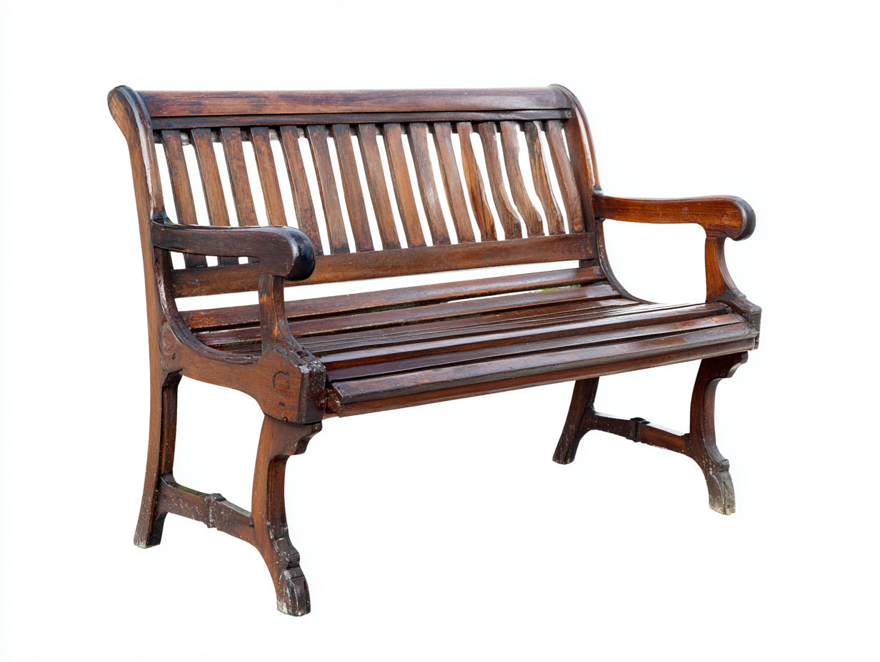 Banc de jardin - bois - 152x62x91 cm - brun foncé - style classique